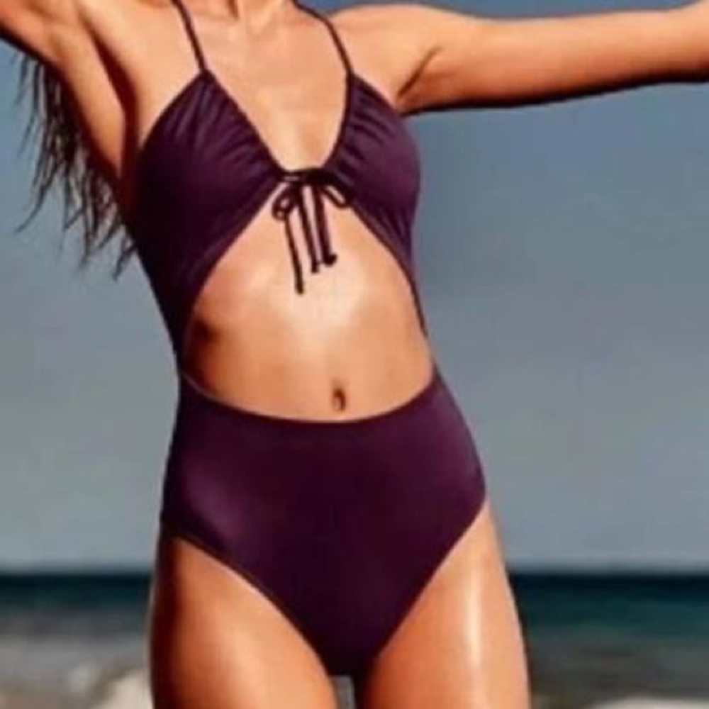 Maroon PINK Cut Out One Piece